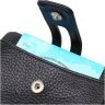 Практичний жіночий гаманець із натуральної шкіри чорного кольору з хлястиком на кнопці Tony Bellucci (2422060) - 3