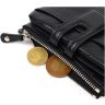Практичний жіночий гаманець із натуральної шкіри чорного кольору з хлястиком на кнопці Tony Bellucci (2422060) - 4