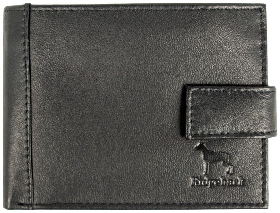 Чоловіче портмоне з натуральної шкіри із RFID-захистом на кнопці Ridgeback JBNC 94277 чорного кольору фото №1 Чоловіче портмоне з натуральної шкіри із RFID-захистом на кнопці Ridgeback JBNC 94277 чорного кольору modnotak фото №1