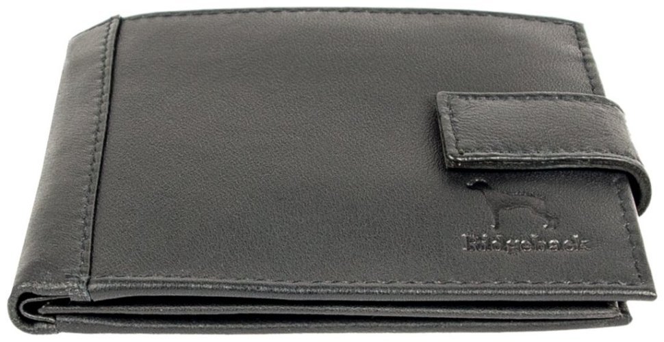 Чоловіче портмоне з натуральної шкіри із RFID-захистом на кнопці Ridgeback JBNC 94277 чорного кольору фото №5 Чоловіче портмоне з натуральної шкіри із RFID-захистом на кнопці Ridgeback JBNC 94277 чорного кольору modnotak фото №5