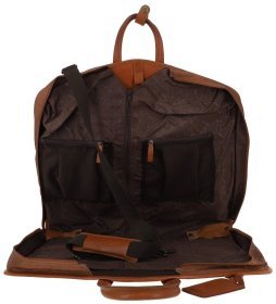 Мужской портплед из натуральной гладкой кожи через плечо Ashwood 94377 коричневого цвета