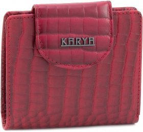 Стильний жіночий гаманець в червоному кольорі з натуральної шкіри KARYA (1052-507)