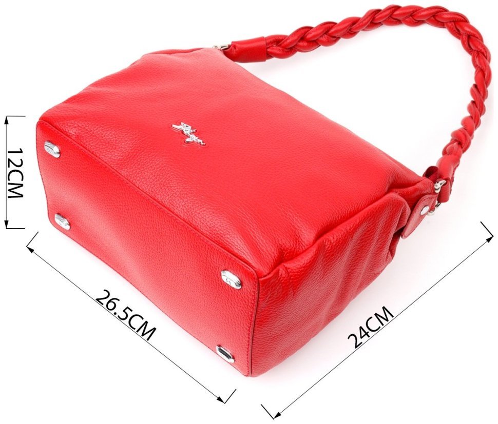 Красная женская сумка из натуральной кожи с одной лямкой KARYA (2420863) modnotak фото №25