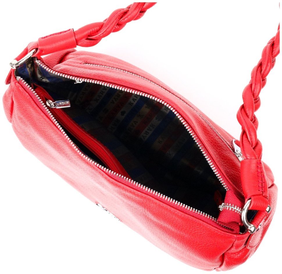 Красная женская сумка из натуральной кожи с одной лямкой KARYA (2420863) modnotak фото №28