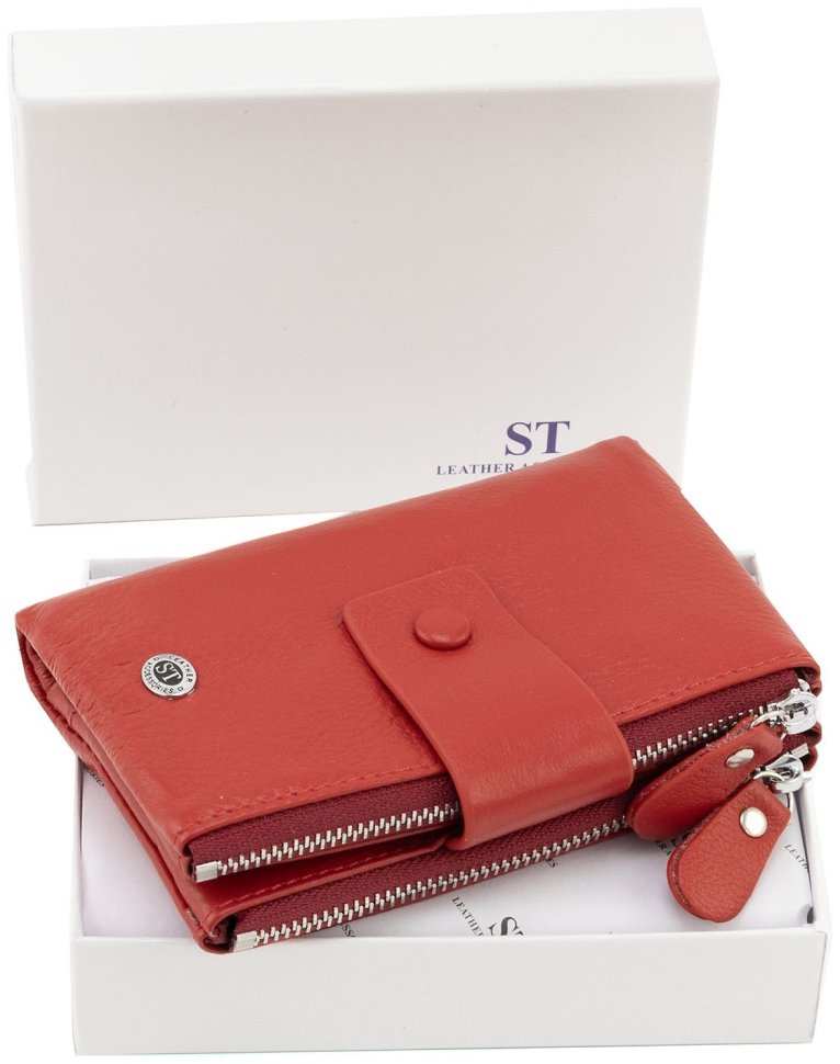 Жіноче шкіряне портмоне червоного кольору ST Leather 94577 modnotak фото №10