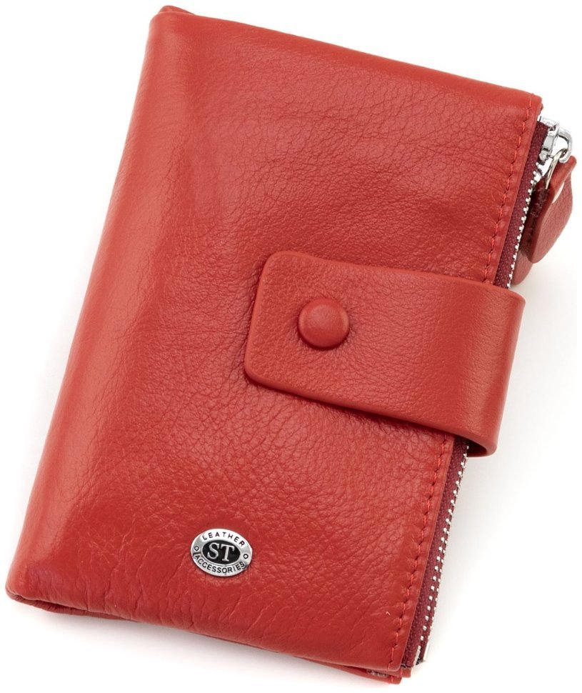 Жіноче шкіряне портмоне червоного кольору ST Leather 94577 modnotak фото №3