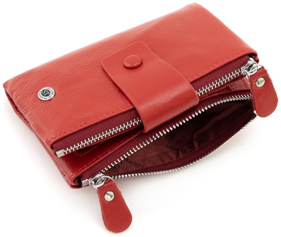 Жіноче шкіряне портмоне червоного кольору ST Leather 94577 modnotak фото №5