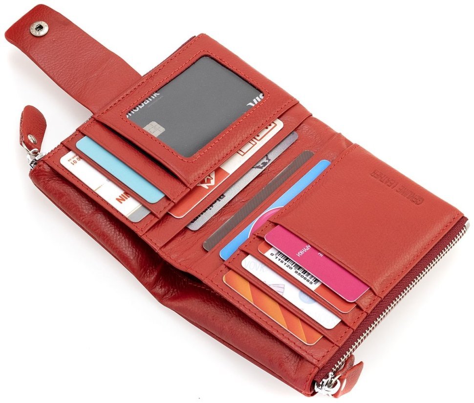 Жіноче шкіряне портмоне червоного кольору ST Leather 94577 modnotak фото №8