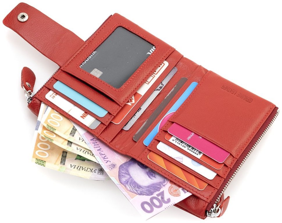 Жіноче шкіряне портмоне червоного кольору ST Leather 94577 modnotak фото №9