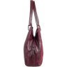 Жіноча шкіряна сумка бордового кольору з візерунком Desisan (19161) - 3