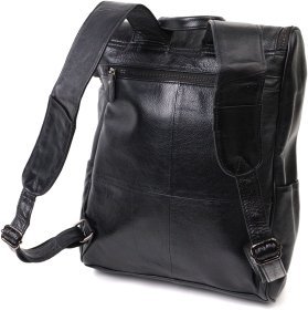 Кожаный рюкзак черного цвета с отсеком под ноутбук Vintage 2422249
