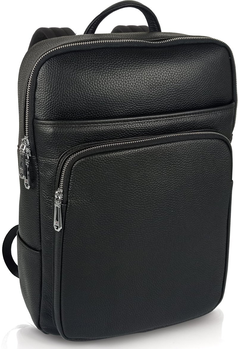 Мужской кожаный рюкзак черного цвета Tiding Bag N2-191116-3A
