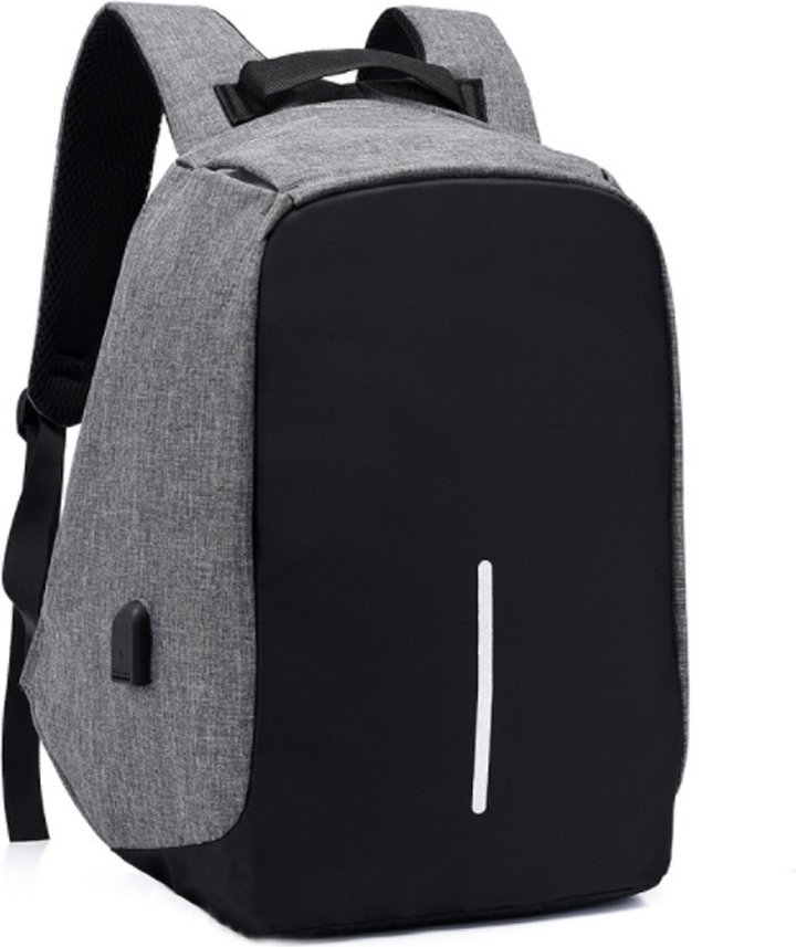 Чорно-сірий текстильний чоловічий рюкзак для ноутбука Tiding Bag (21256)