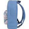 Стильный текстильный рюкзак голубого цвета с декоративным принтом Bagland (55477) - 2
