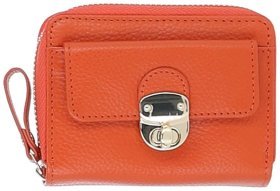 Яскраве жіноче портмоне з фактурної шкіри та RFID-захистом Ashwood Y50 помаранчевого кольору 95477