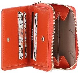 Яркое женское портмоне из фактурной кожи и RFID-защитой Ashwood Y50 оранжевого цвета 95477