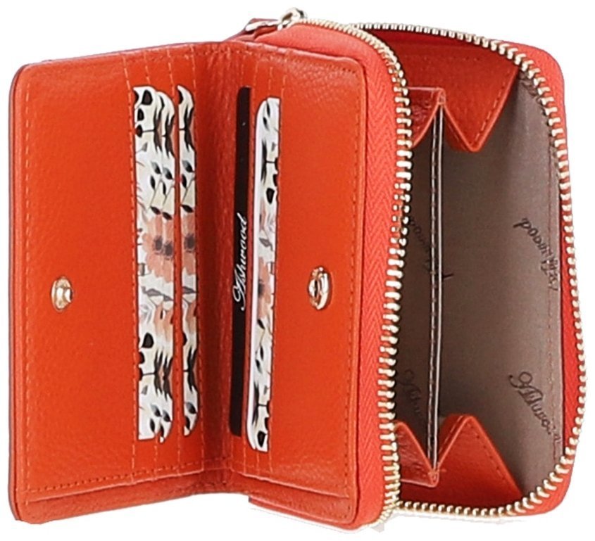 Яркое женское портмоне из фактурной кожи и RFID-защитой Ashwood Y50 оранжевого цвета 95477 modnotak фото №3