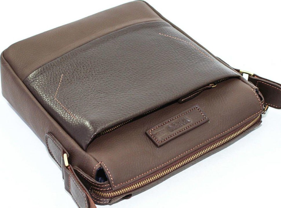 Мужская сумка коричневого цвета из кожи флотар VATTO (12018)
