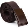 Текстильный коричневый мужской ремень с пряжкой-автомат Vintage (2420531) - 1