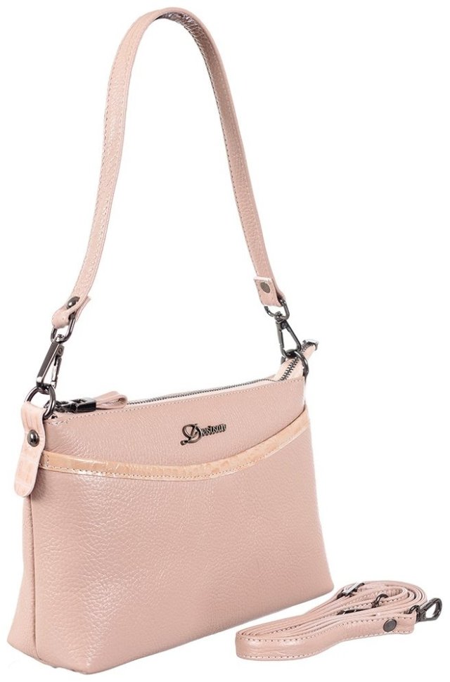Повседневная сумка для женщин из кожи флотар на плечо Desisan 107177 розового цвета modnotak фото №3