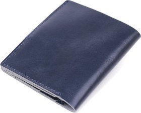 Синє портмоне з натуральної шкіри горизонтального типу Shvigel (2416486)