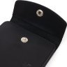 Кожаное матовое мужское портмоне черного цвета на кнопке Shvigel (2416612) - 3