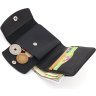 Кожаное матовое мужское портмоне черного цвета на кнопке Shvigel (2416612) - 4