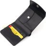 Кожаное матовое мужское портмоне черного цвета на кнопке Shvigel (2416612) - 5