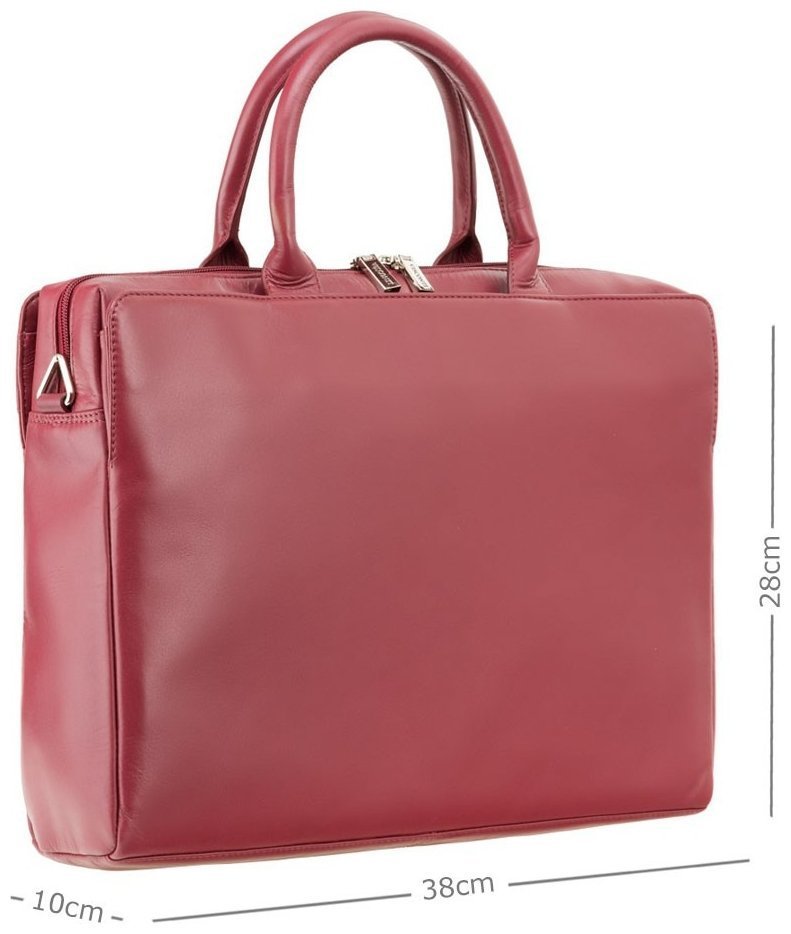 Женская кожаная сумка красного цвета под ноутбук до 13 дюймов Visconti Ollie 77377