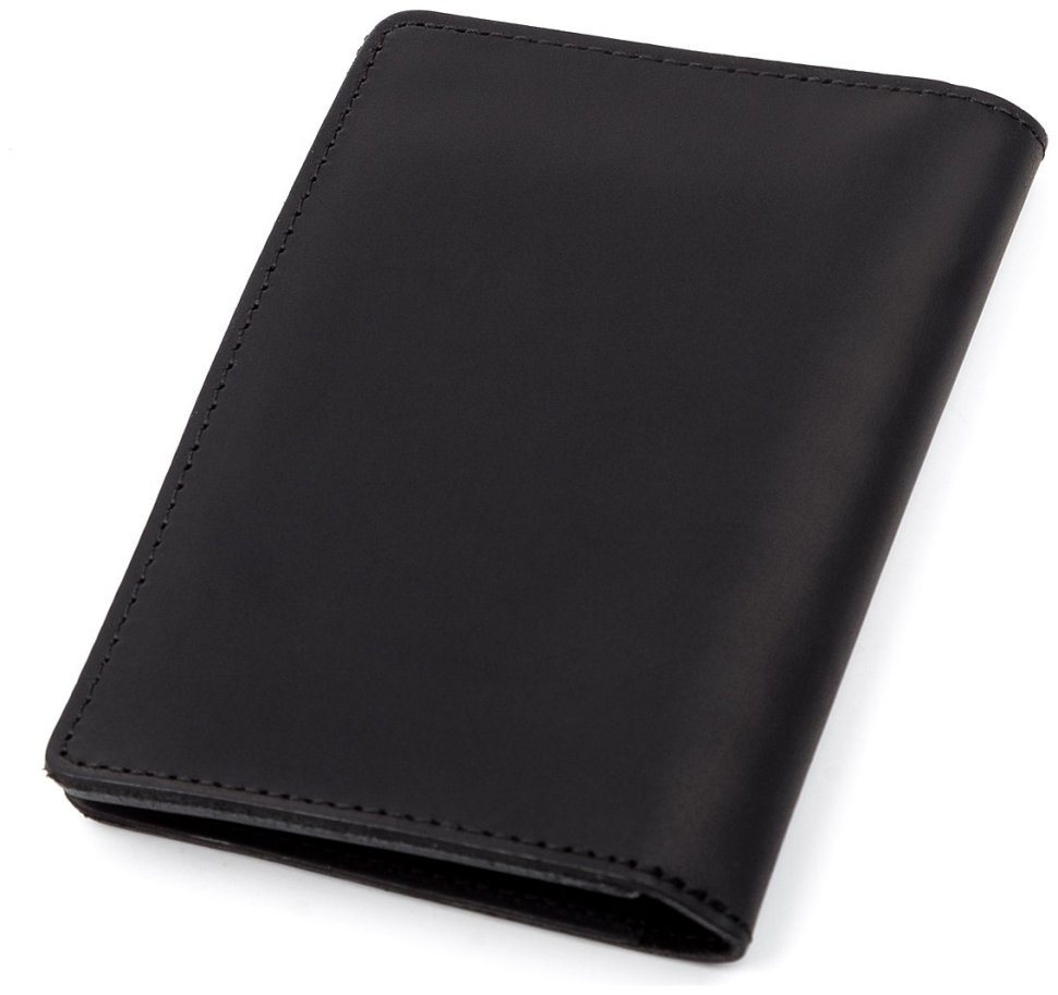 Чорна обкладинка для автодокументів із вінтажної шкіри Shvigel 2413923 modnotak фото №14