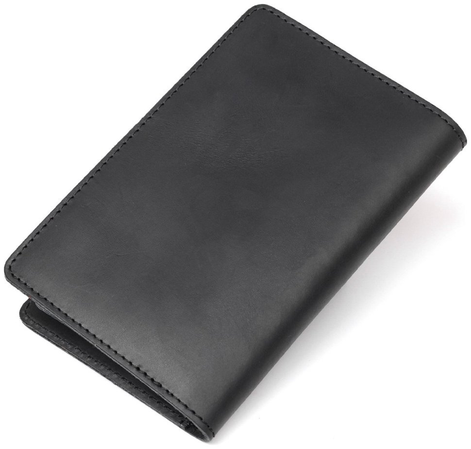 Чорна обкладинка для автодокументів із вінтажної шкіри Shvigel 2413923 modnotak фото №15