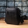 Городская мужская сумка барсетка из натуральной фактурной кожи с ручкой для носки Vintage 98177 черного цвета modnotak фото - 9