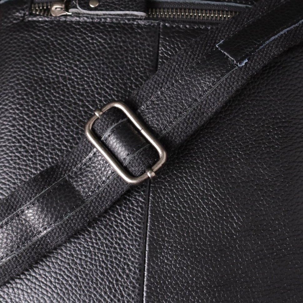 Городская мужская сумка барсетка из натуральной фактурной кожи с ручкой для носки Vintage 98177 черного цвета modnotak фото №10