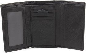 Женский черный кошелек небольшого размера из натуральной кожи с монетницей Marco Coverna 68677