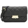 Компактная женская сумка из стеганой кожи с плечевым ремнем Borsa Leather 108877 на защелке modnotak фото - 1
