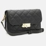 Компактная женская сумка из стеганой кожи с плечевым ремнем Borsa Leather 108877 на защелке modnotak фото - 2