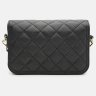 Компактная женская сумка из стеганой кожи с плечевым ремнем Borsa Leather 108877 на защелке modnotak фото - 3