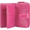 Яркий розовый женский кошелек из высококачественной натуральной кожи с RFID - Visconti Madame 68877 - 3