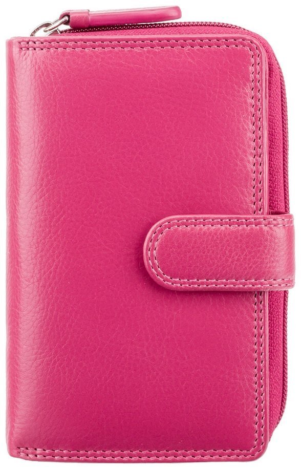 Яскравий рожевий жіночий гаманець із високоякісної натуральної шкіри з RFID - Visconti Madame 68877
