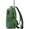 Женский просторный зеленый рюкзак из натуральной кожи крейзи хорс TARWA (21748) - 3