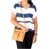 Женская сумка из натуральной кожи песочного цвета с длинным ремешком Visconti Slim Bag 69077 - 2