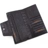 Чорний жіночий шкіряний гаманець з двома відділами на кнопці Tony Bellucci (10876) - 5