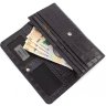 Черный женский кожаный кошелек с двумя отделами на кнопке Tony Bellucci (10876) - 6