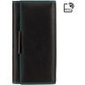 Женский кожаный кошелек черного цвета с бирюзовой строчкой и RFID - Visconti Paloma 69277 - 10
