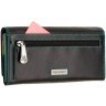 Женский кожаный кошелек черного цвета с бирюзовой строчкой и RFID - Visconti Paloma 69277 - 14