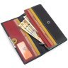 Женский кожаный кошелек черного цвета с бирюзовой строчкой и RFID - Visconti Paloma 69277 - 6
