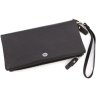 Чорний гаманець-клатч з м'якої натуральної шкіри на дві блискавки ST Leather (15408) - 3