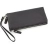 Чорний гаманець-клатч з м'якої натуральної шкіри на дві блискавки ST Leather (15408) - 4