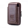 Компактная мужская сумка-чехол для телефона из коричневой кожи на пояс Bull (19706) - 1
