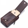 Компактная мужская сумка-чехол для телефона из коричневой кожи на пояс Bull (19706) - 4